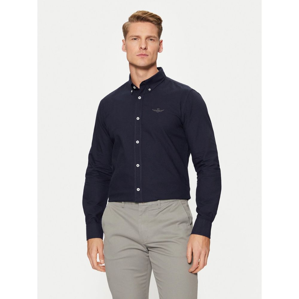 AERONAUTICA MILITARE MEN NAVY BLUE SHIRT REGULAR FIT